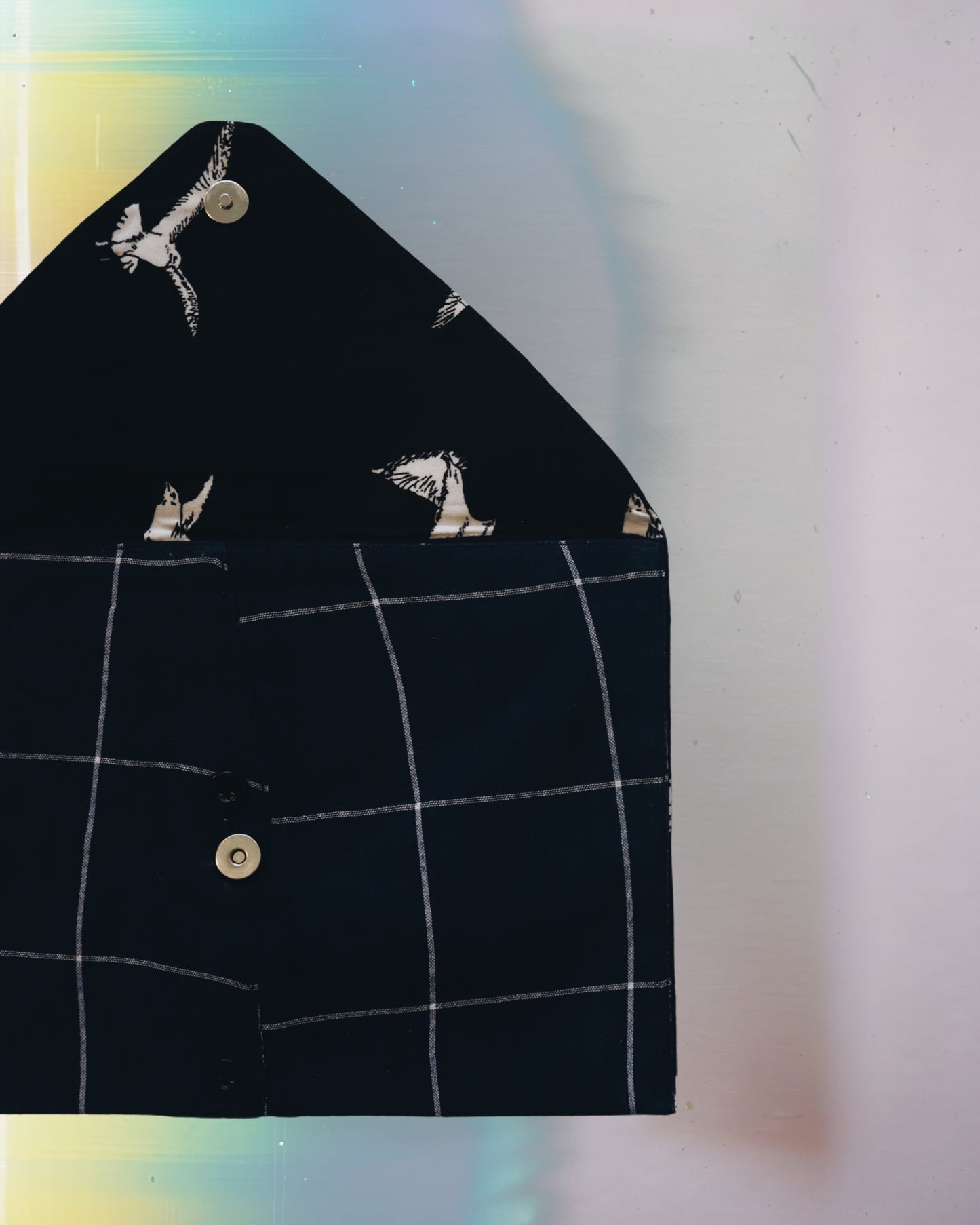 Blue Checkered Envelope Bag