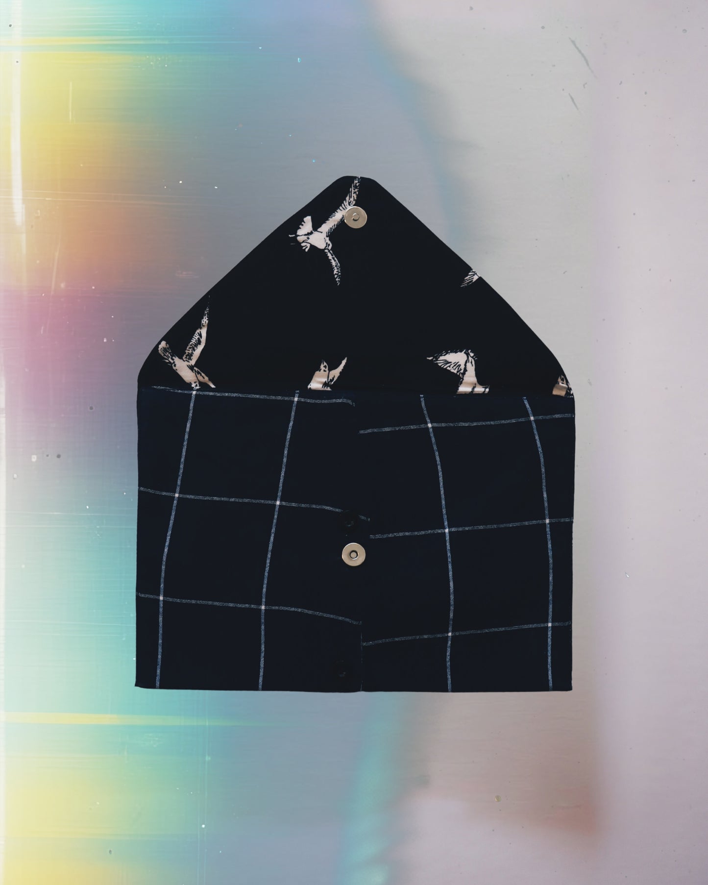 Blue Checkered Envelope Bag