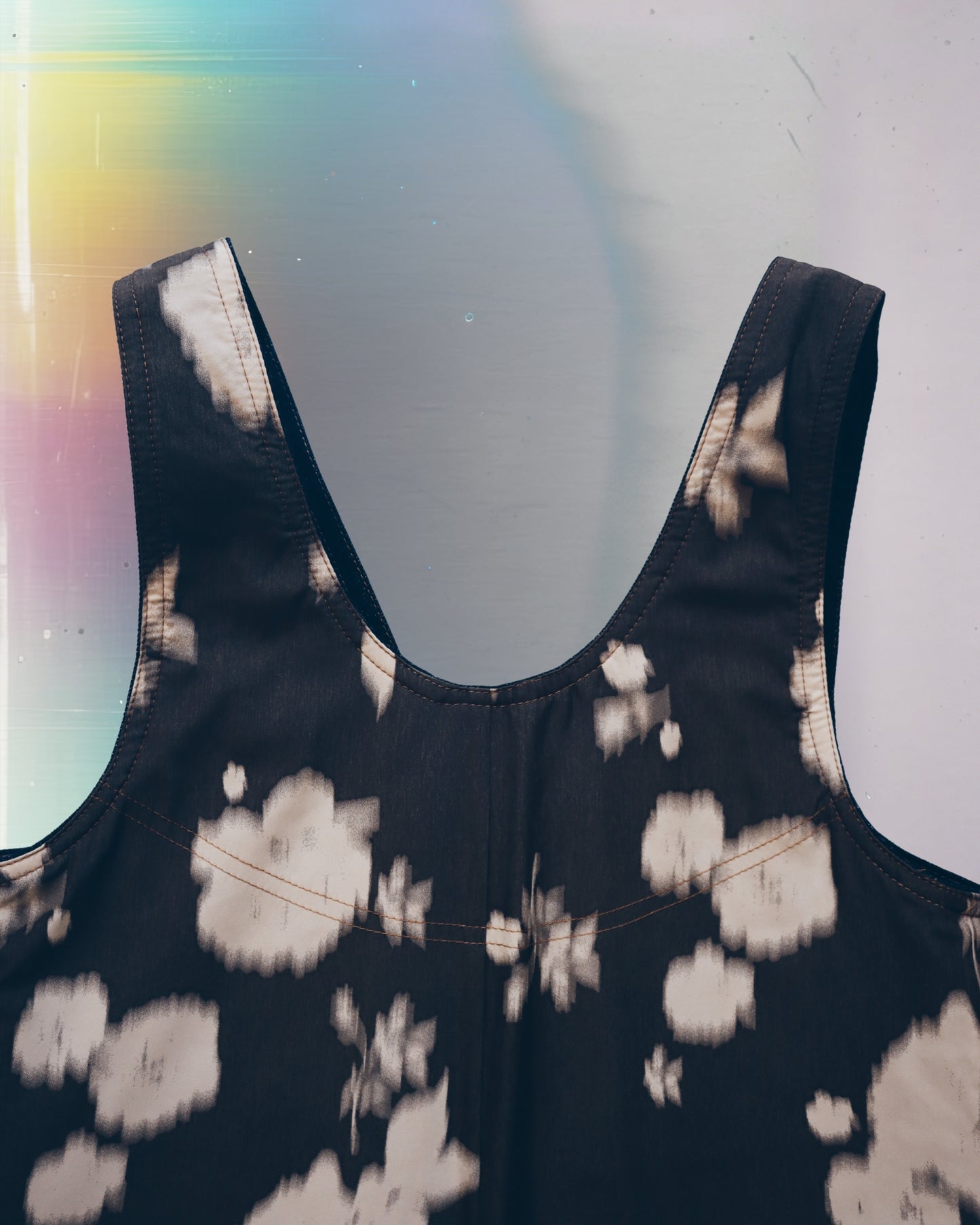 Moody Denim Floral Vest Bag