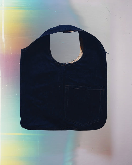 Moody Denim Floral Vest Bag