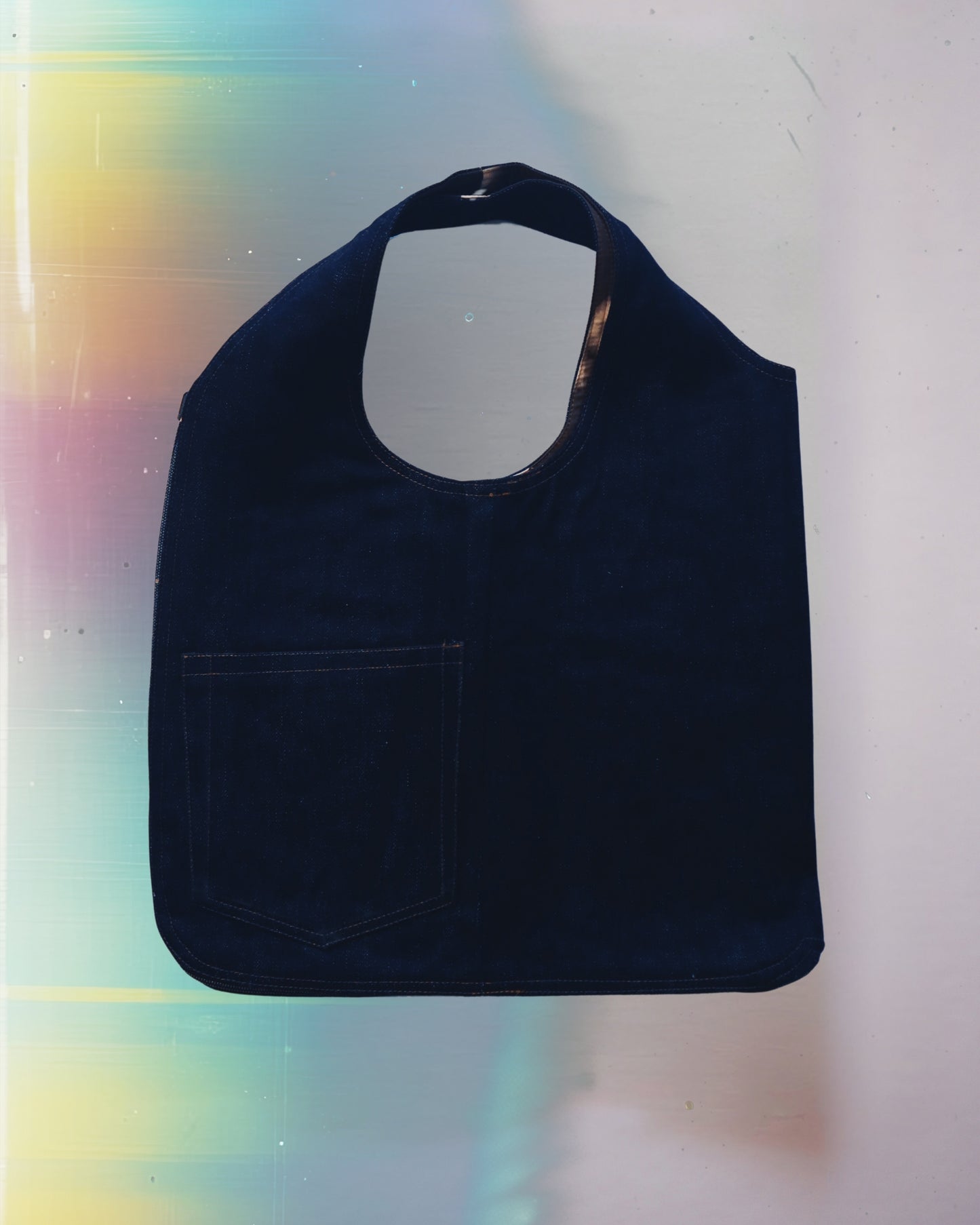 Moody Denim Floral Vest Bag