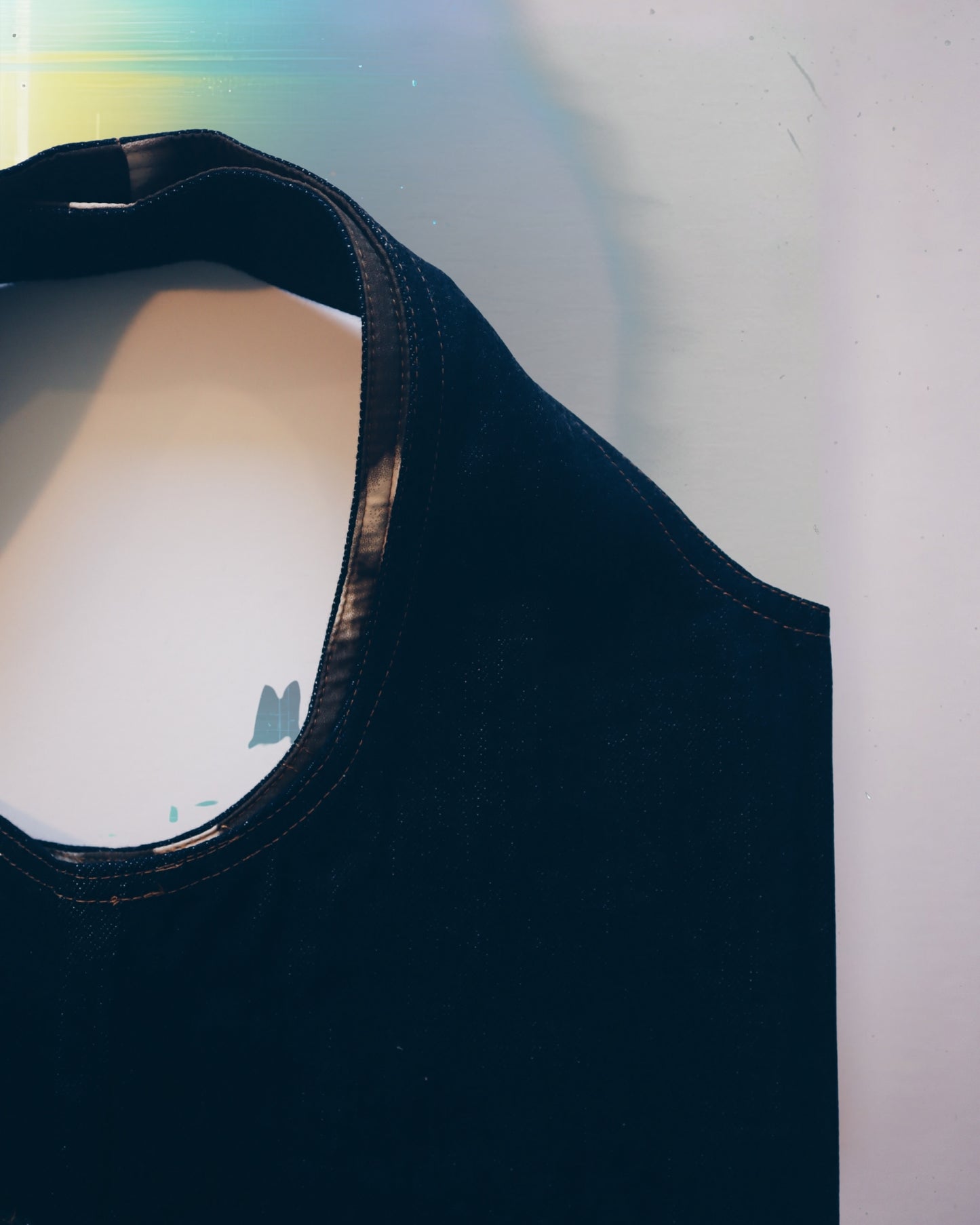 Moody Denim Floral Vest Bag