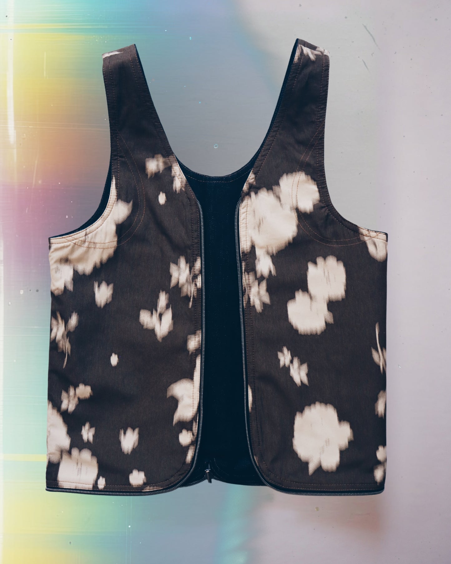 Moody Denim Floral Vest Bag