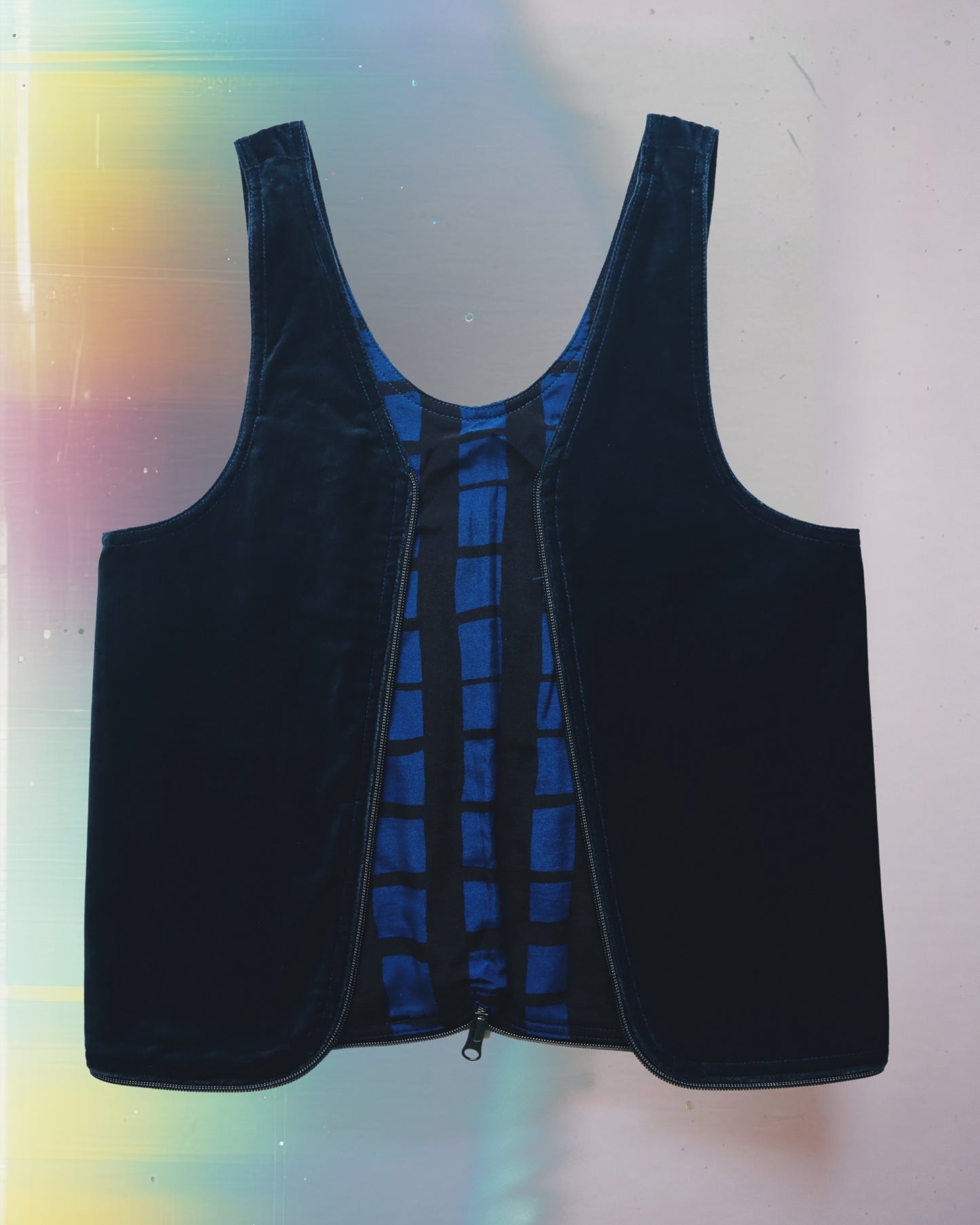 Grid Blue Vest Bag