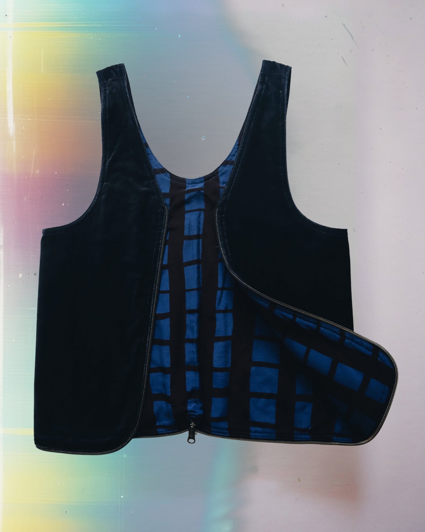 Grid Blue Vest Bag