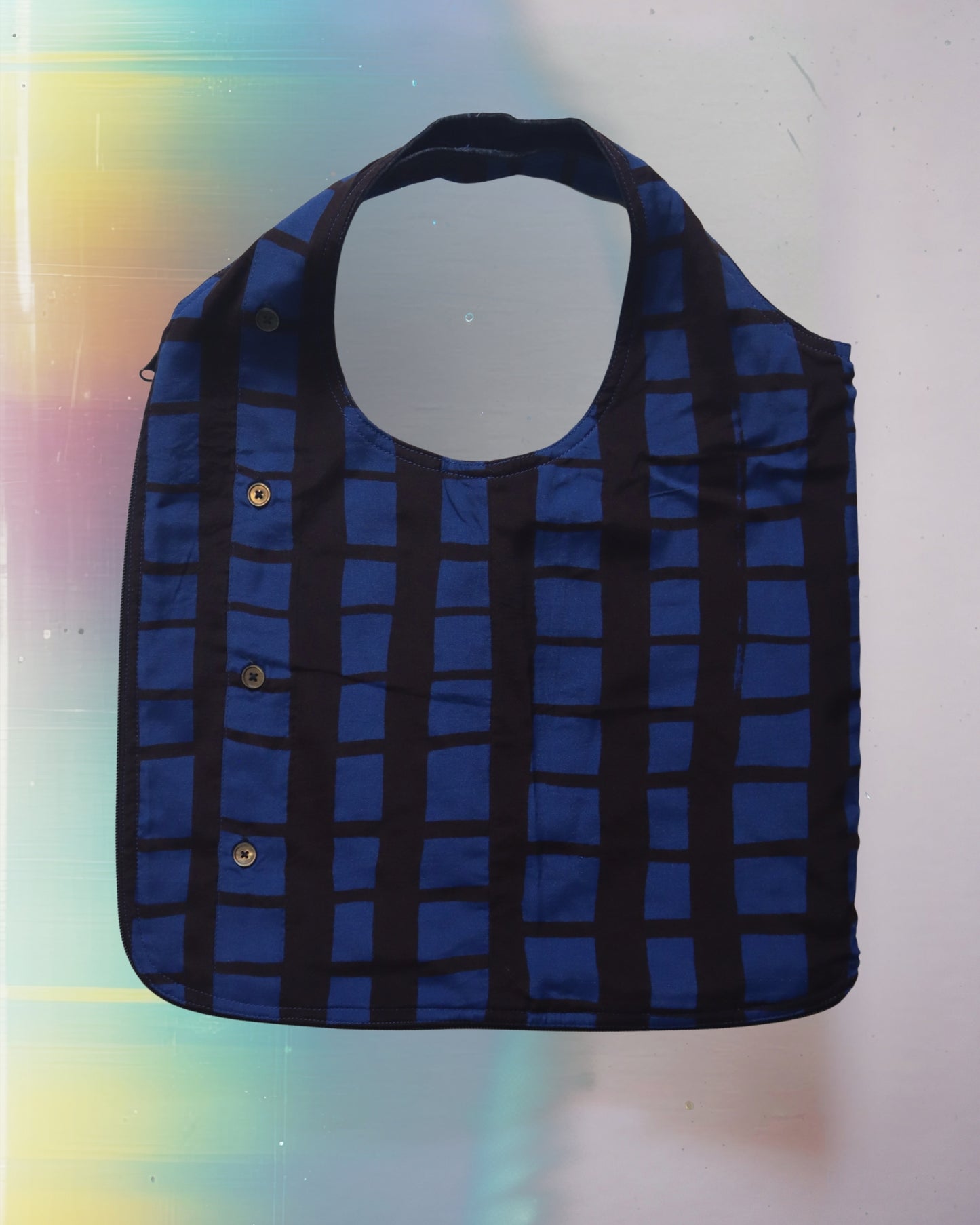 Grid Blue Vest Bag