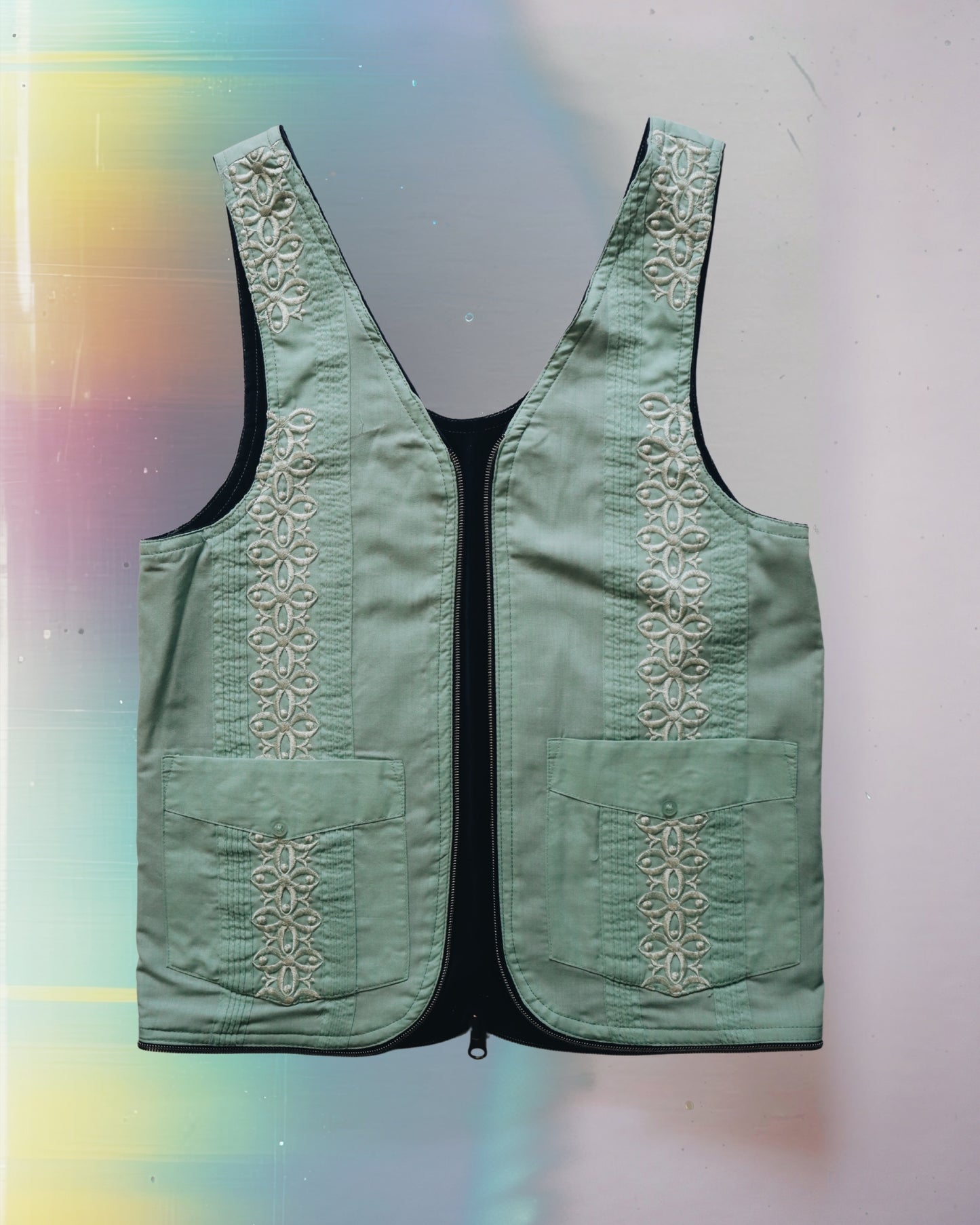 Green Floral Vest Bag