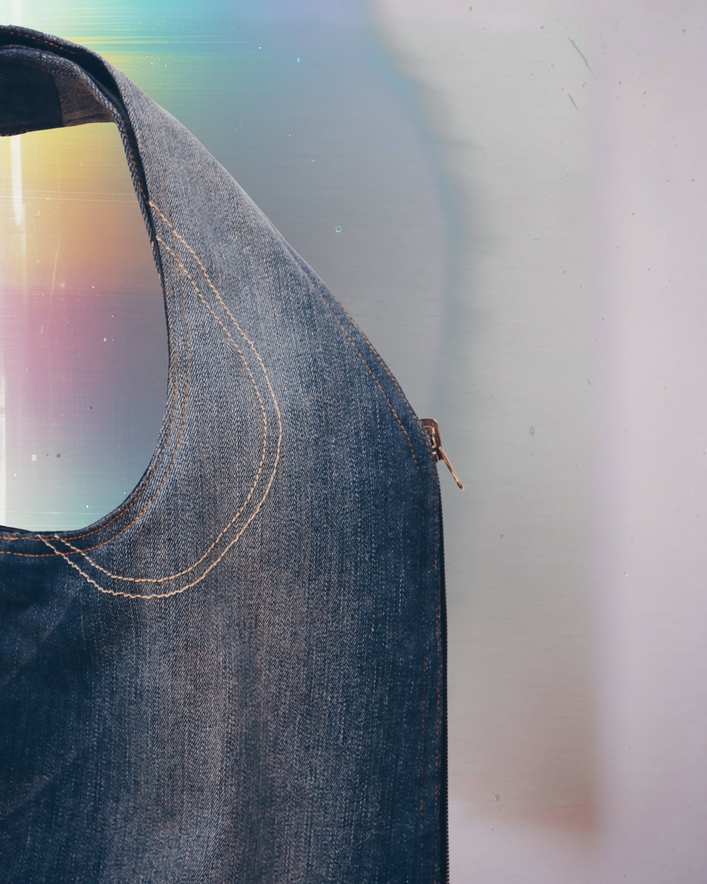 Medium Wash Denim Vest Bag