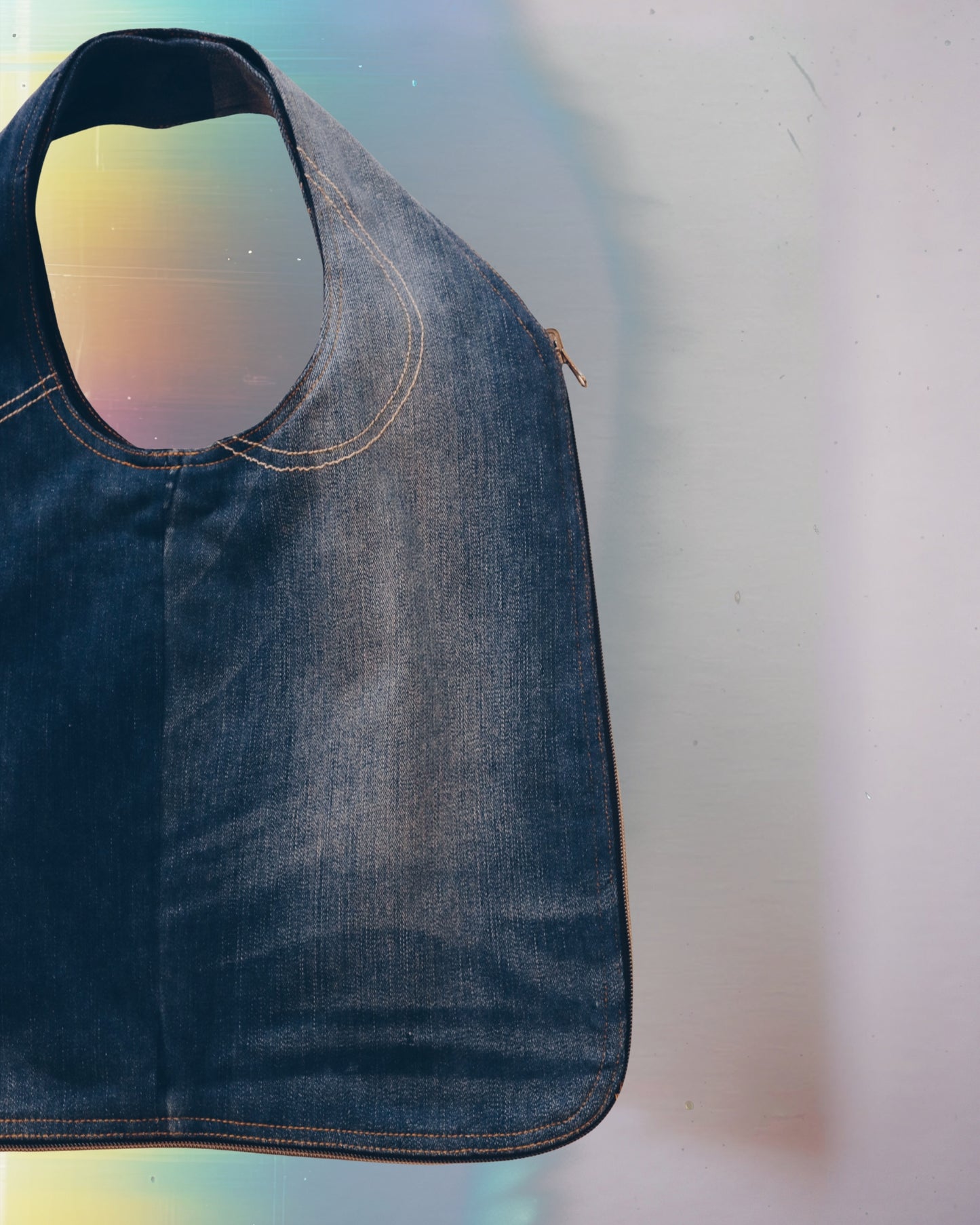 Medium Wash Denim Vest Bag