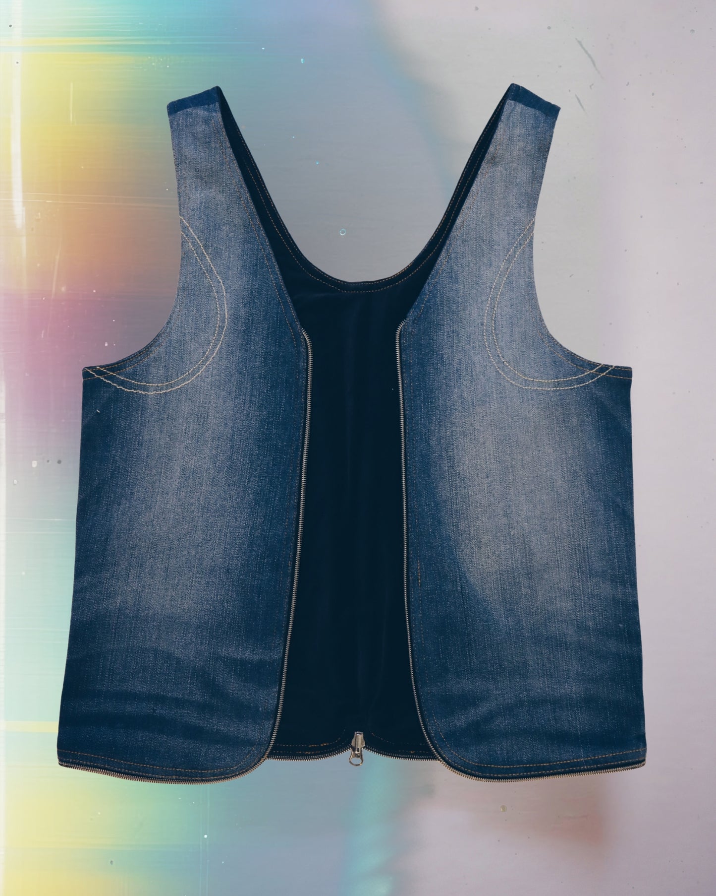 Medium Wash Denim Vest Bag