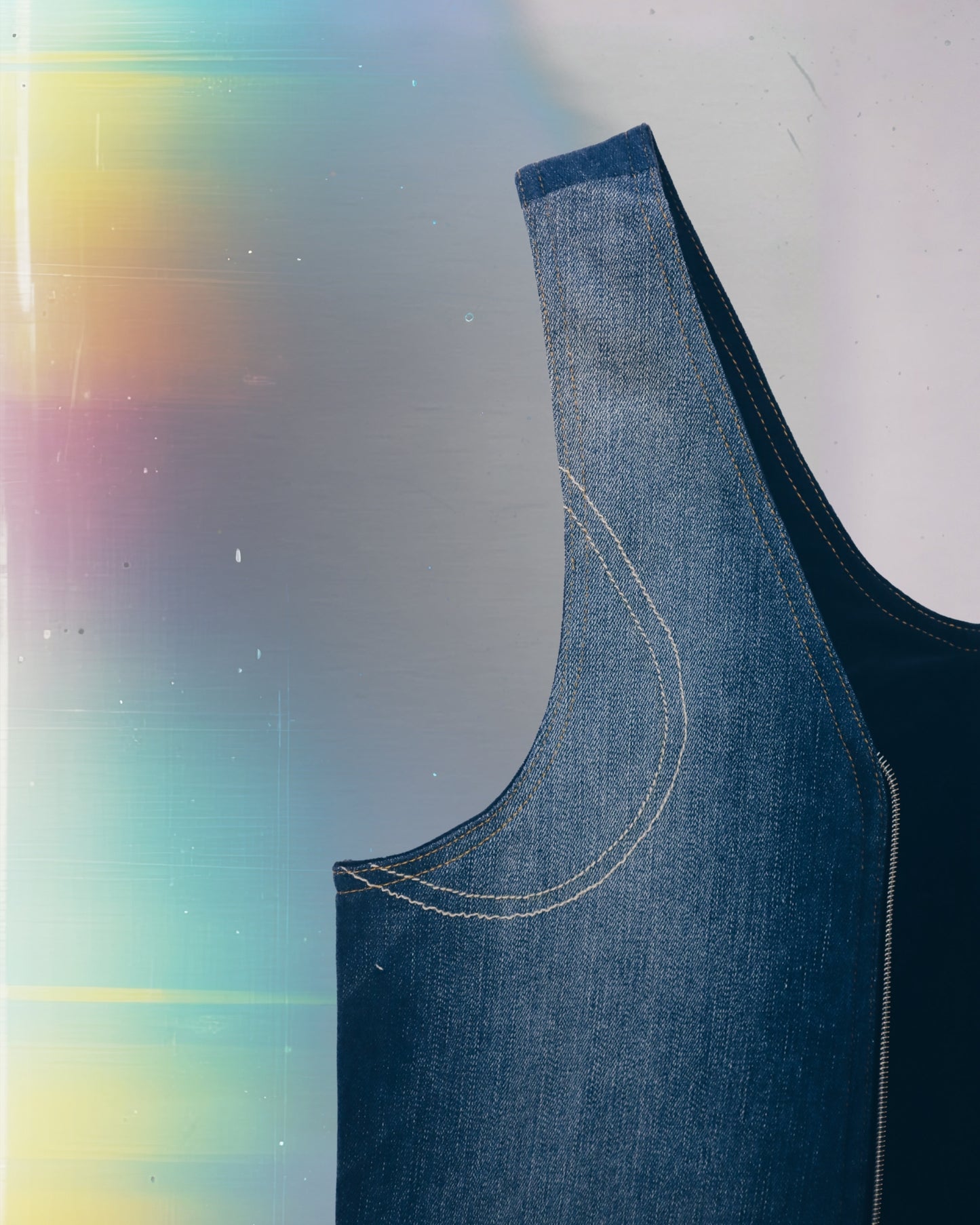 Medium Wash Denim Vest Bag