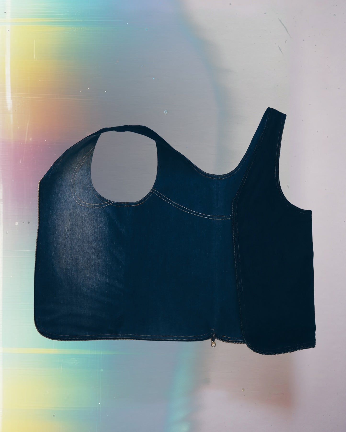 Medium Wash Denim Vest Bag