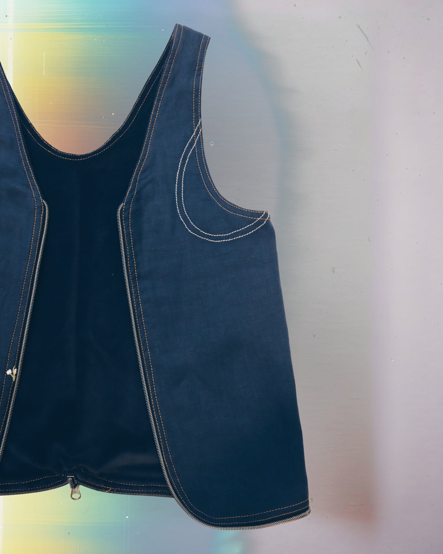 Blue Flower Vest Bag