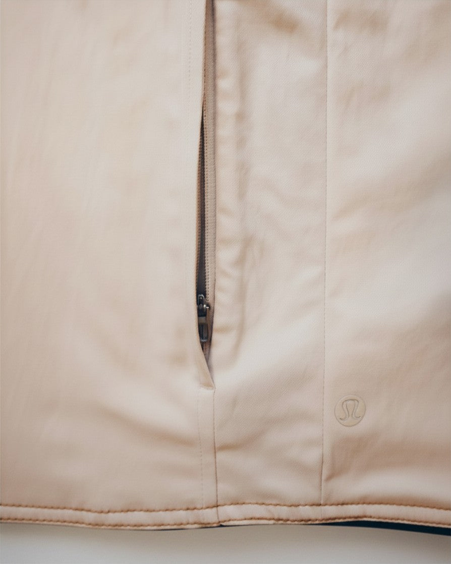 Hue Labs white steel vest bag featuring a durable gun metal silver zipper and minimalist design